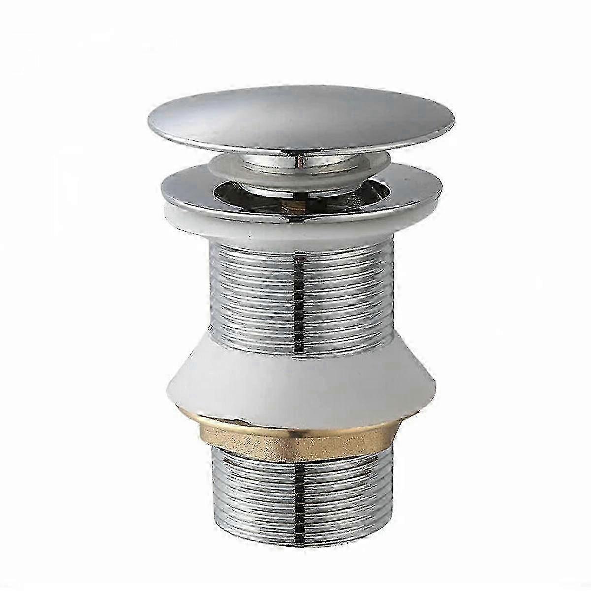 Washbasin drain pipe, universal automatic drain pipe, no flap automatic drain pipe, with drain plug, no stop valve opening in chrome plated stainless