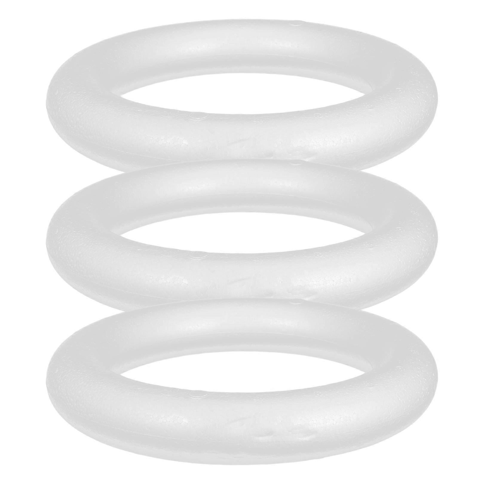 3Pcs Round Foam Circles for Crafting White Polystyrene Wreath Rings