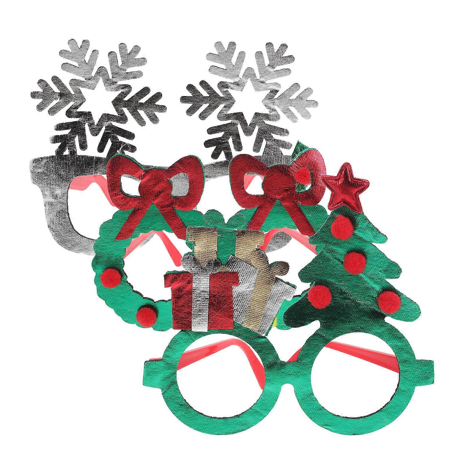 Christmas Tree Eyeglasses Frames for Holiday Party Eyewear 3Pcs Pack