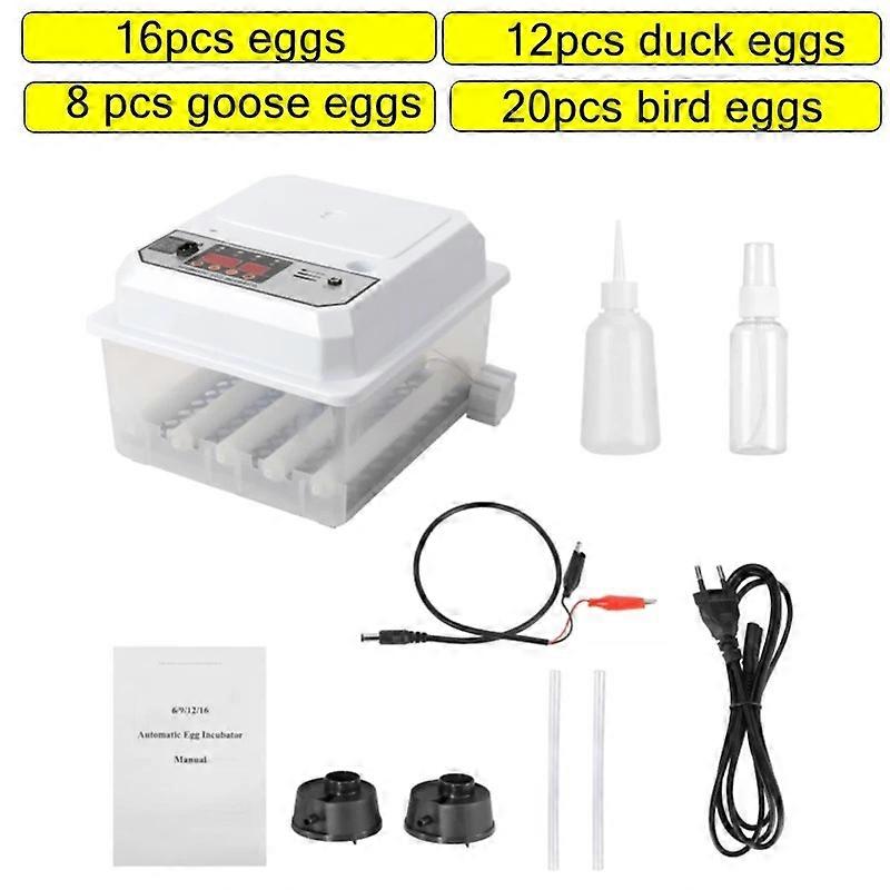16 Eggs Incubator With Drawer Type Mini Egg Incubator With Automatic Water Ionic Waterbed Replenishment And Temperature Control