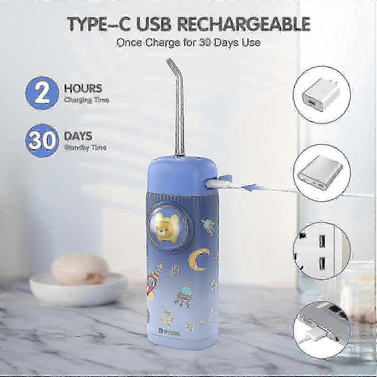 Hydropulseur pour enfants avec 4 embouts et 2 modes