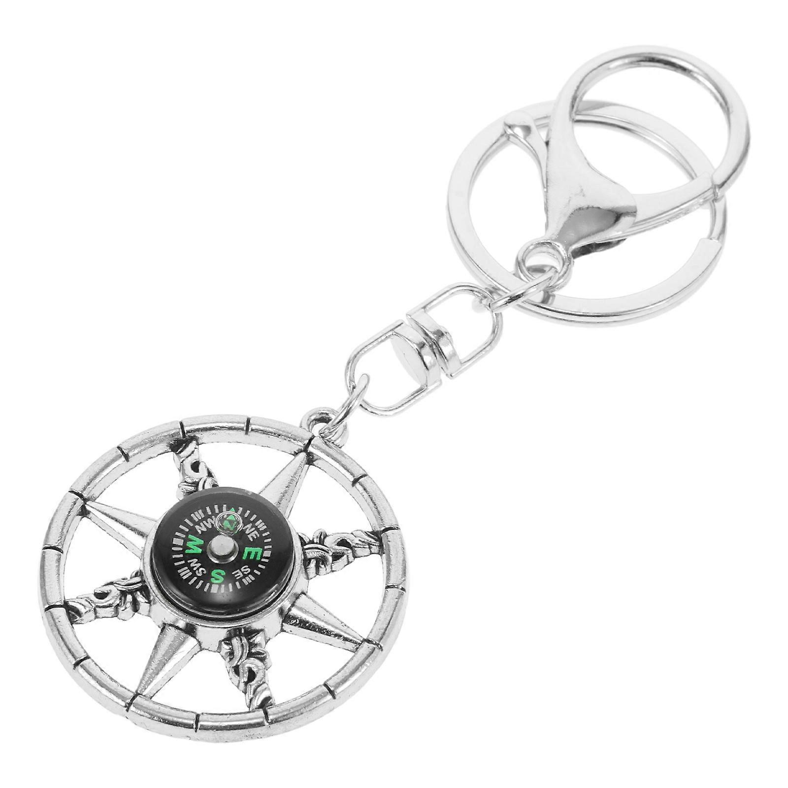 Nautical Rudder Compass Keychain for Key Holder Metal