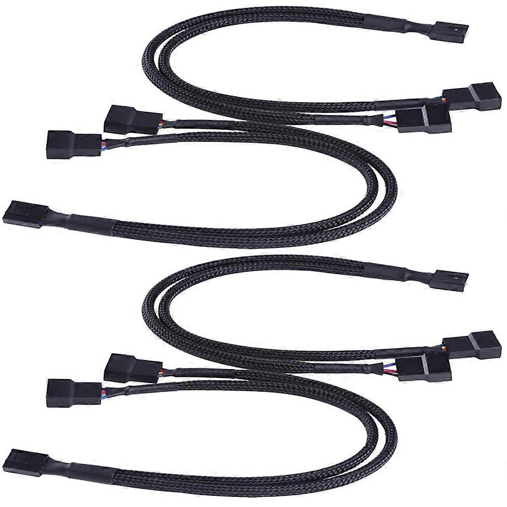 Computer CPU Pwm Adapter Cable 4 Pin Pwm Splitter Cable for Fans 4Pcs