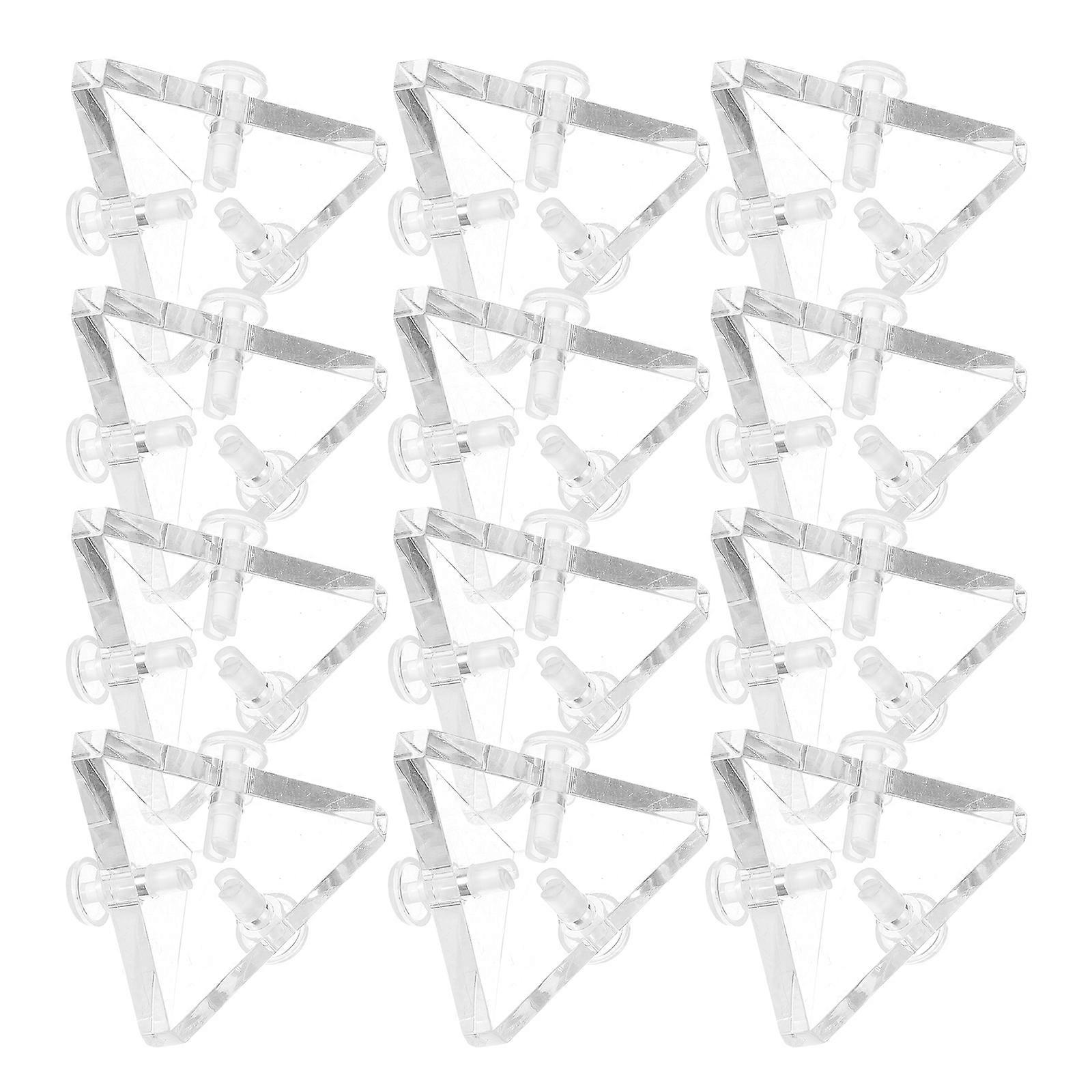Display Cabinet Transparent Acrylic Triangle Connector for Corner Assembly 12Pcs