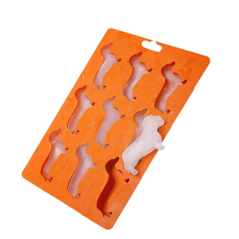 Creative Dog Shape Silicone Mold for Baking Use Orange 9 Grids Design for Lasting Use