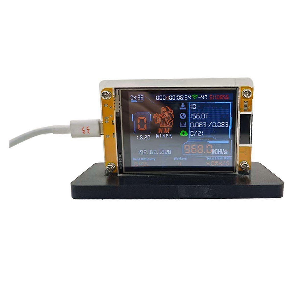 2.8-Inch Display NerdMiner V2 NMMiner 960KH/S Solo Crypto Mining Machine Home Use BTC Bitcoin Lotte