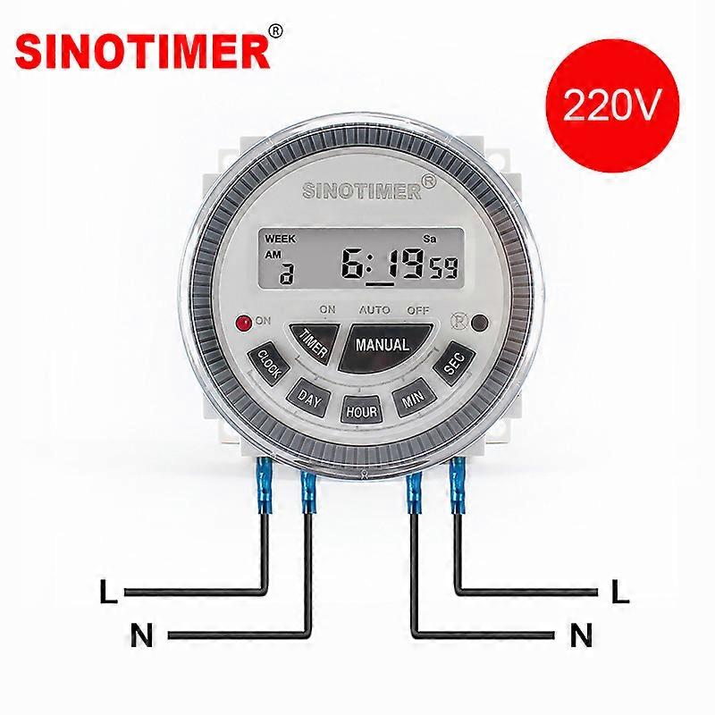 1 Second Interval Time Relay 220V 12V 7 Days Programmable Digital Timer Switch With Cover 10A Detachable Battery 28 Group ON/OFF