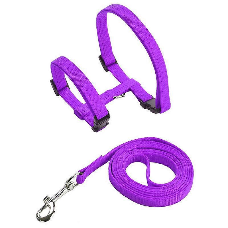 Adjcomtable Cat Harness Nylon Strap Collar with Leash Escape Proof Kitten Collar for Walking Small Pet Rabbit Lightweight Harness