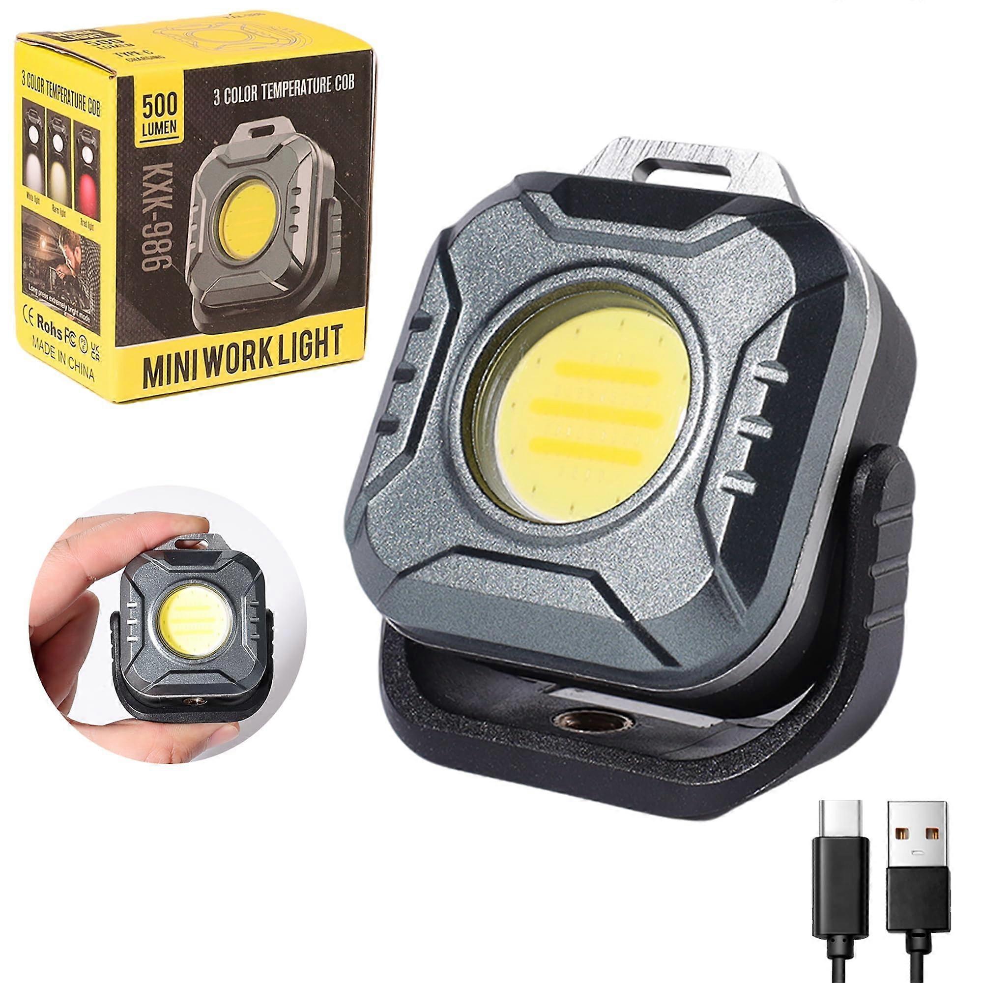 Rechargeable Magnetic LED Work Light 500 Lumens with 180° Rotating Head for Car  and Emergency