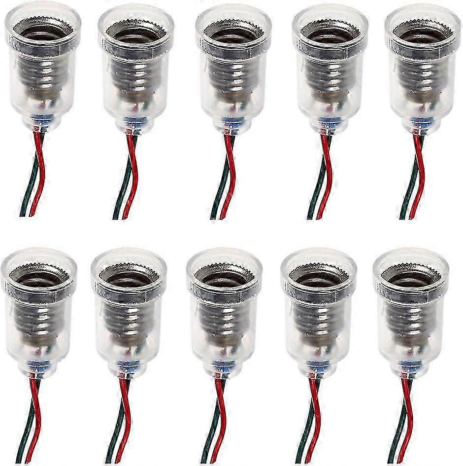 10pcs E10 Lamps Base Led Screw Mount Small Bulbs Holder Light Socket with Wire