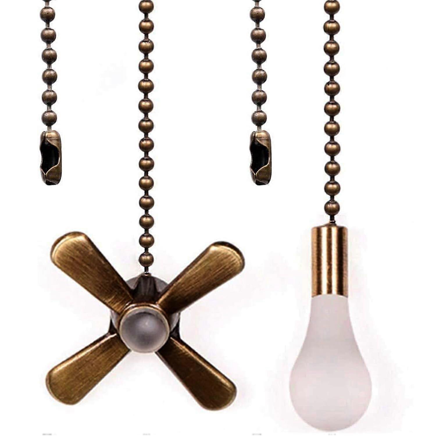 Bronze Ceiling Fan Pull Chain 13.6 Inch Beaded Ball with Connector for Easy Light Control