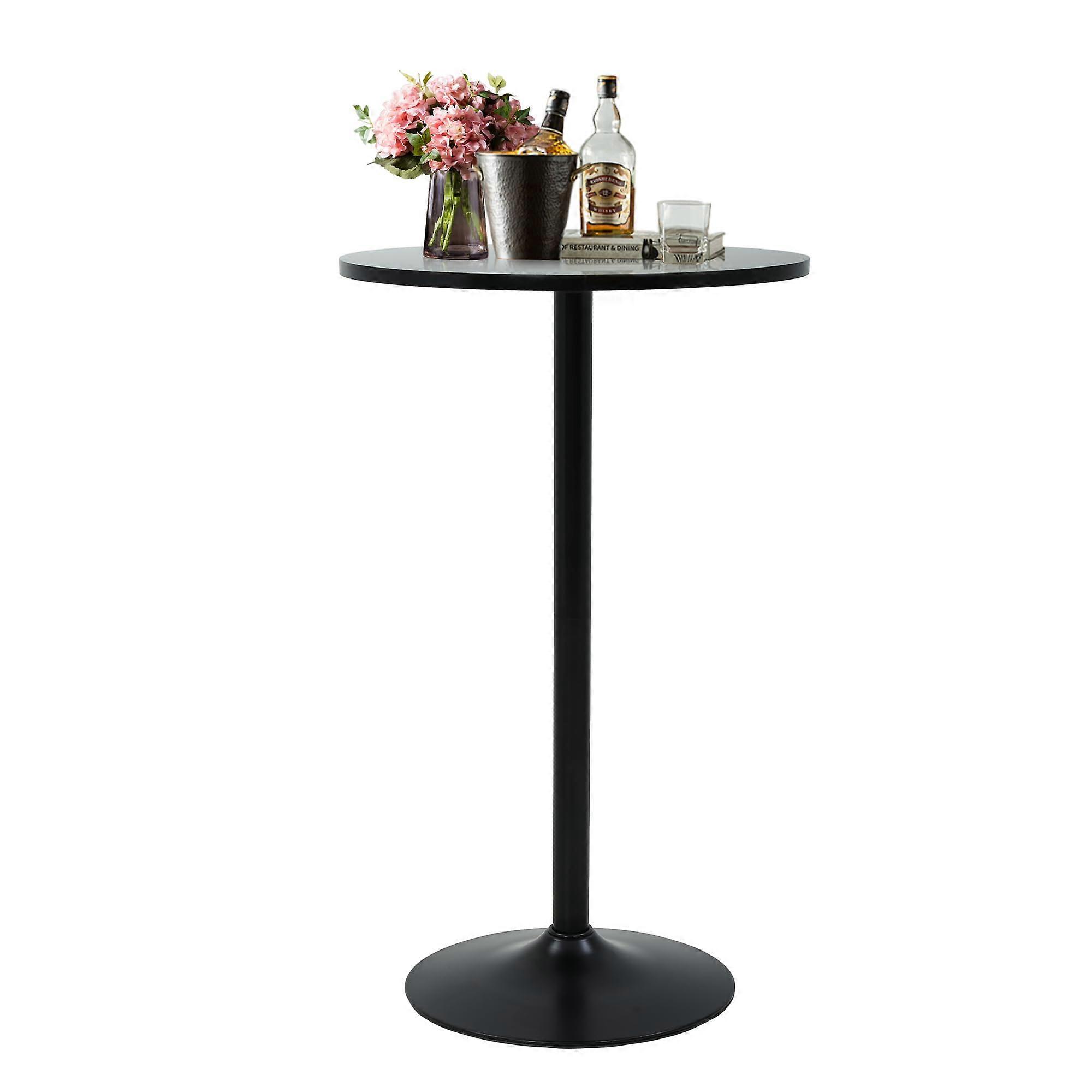40 Inch Round Bar Table with Durable Metal Base, Waterproof , Easy Assembly for Home Dining