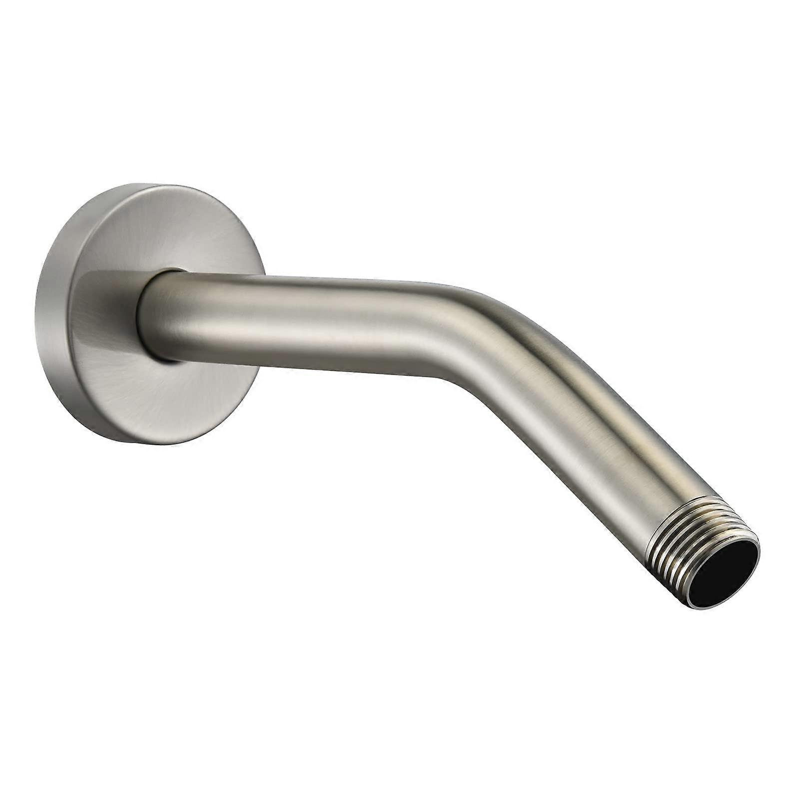 8 Inch Brushed Nickel Shower Arm with Flange, Solid Brass, LeakProof, CorrosionResistant