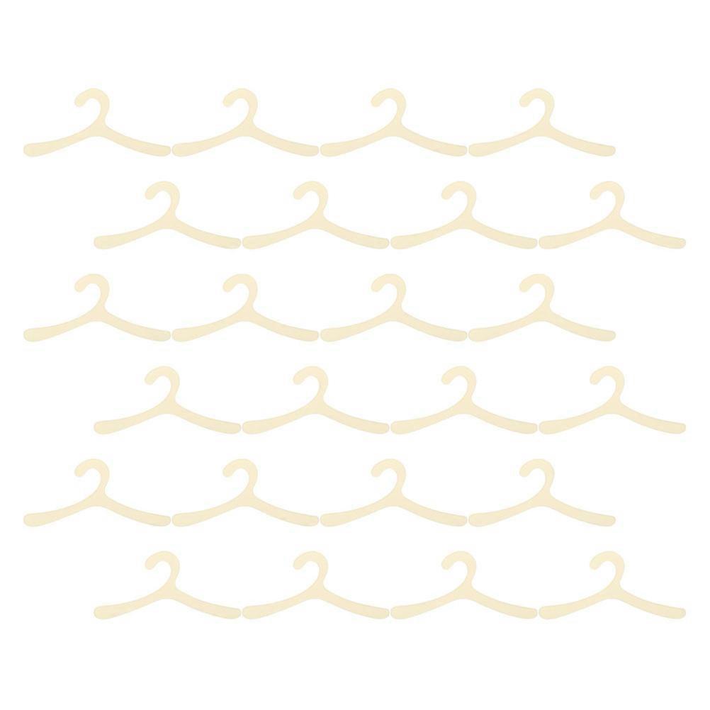 Pet Clothes Hangers Beige ABS for Closet Storage 24Pcs