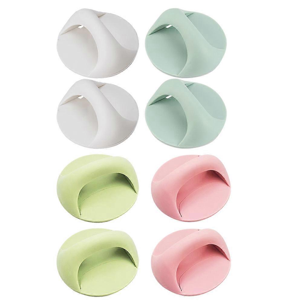 Peel And Stick Handles Adhesive Door Knobs Punching Free Cupboard Pull Home Use White 8Pack