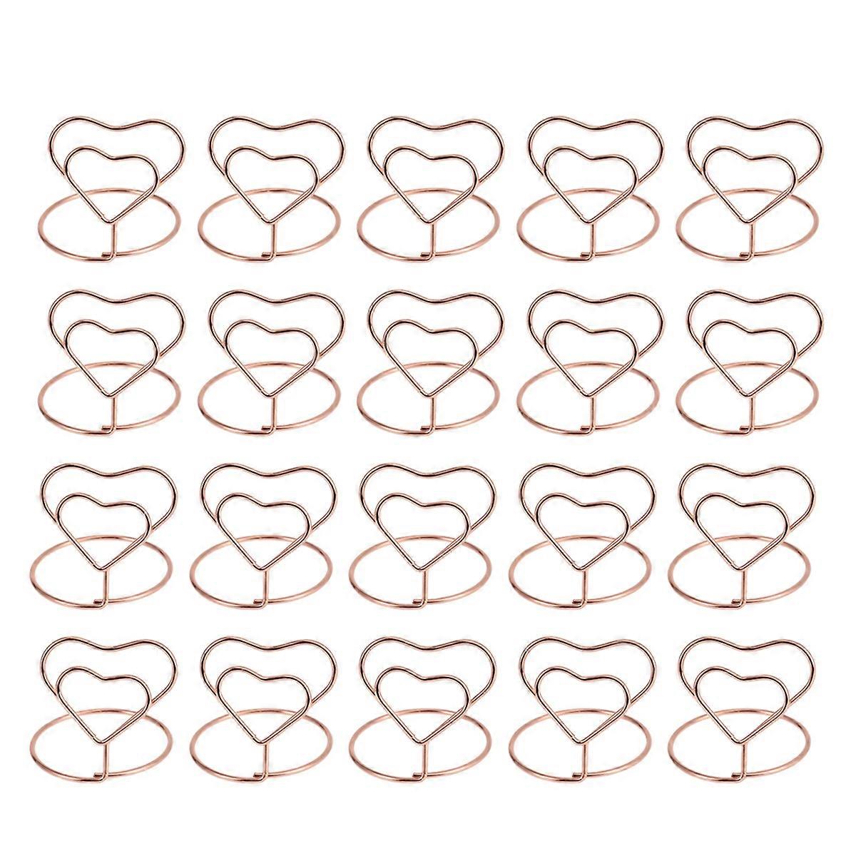 Table Number Holders Wire Heart Shape for Wedding Event 20Pcs