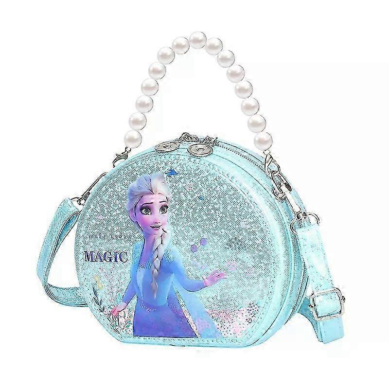 25-26 New Frozen 2 Elsa Flowing Sand Lights Up Princess Shoulder Bag Girl Kids Handbag Shopping Bags-C