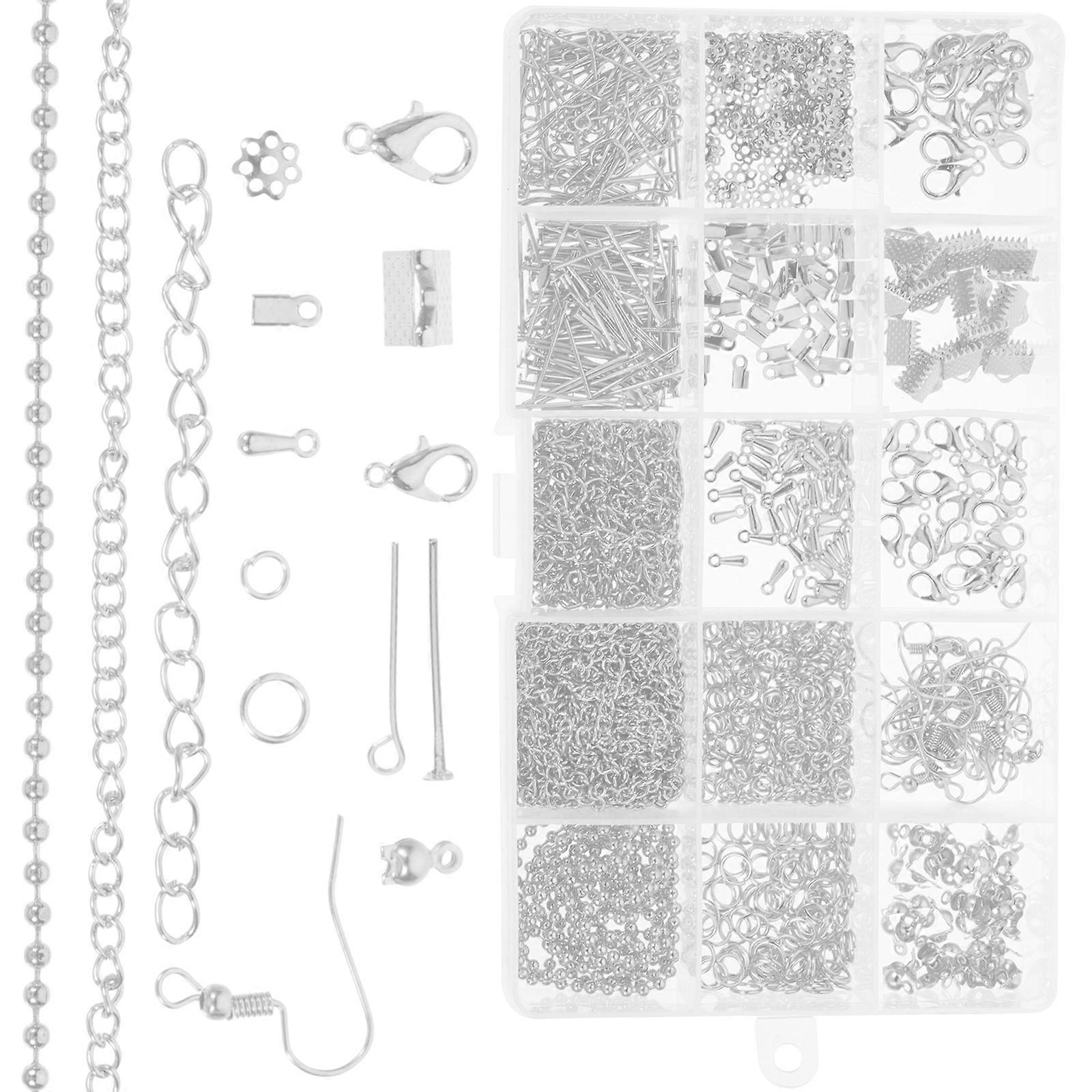 Necklace Making Kit Jewelry Making Kit for 5 Boxes Silver DIY Set
