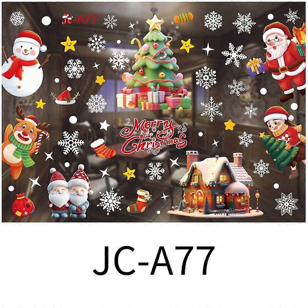 Autocollant de Noël coloré représentant un vieil homme flocon de neige - Thème Joyeux Noël - Autocollant PVC pour fêtes et Nouvel An