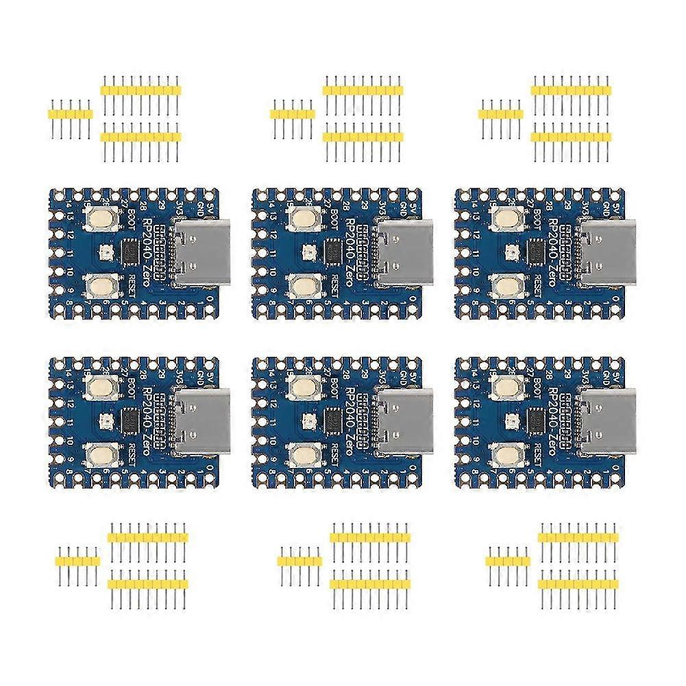 6Pack RP2040-Zero Microcontroller Board Based PICO Development Boards Equipped with Dual Core Processor