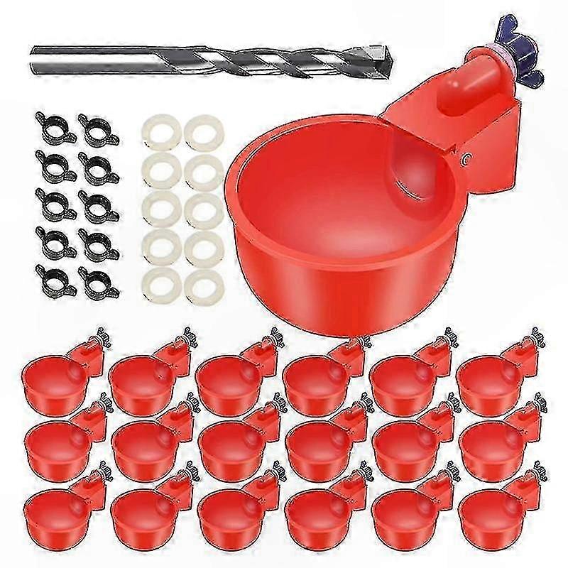 16 Pack Automatic Chicken Waterer Cups, Poultry Waterers & Feeder