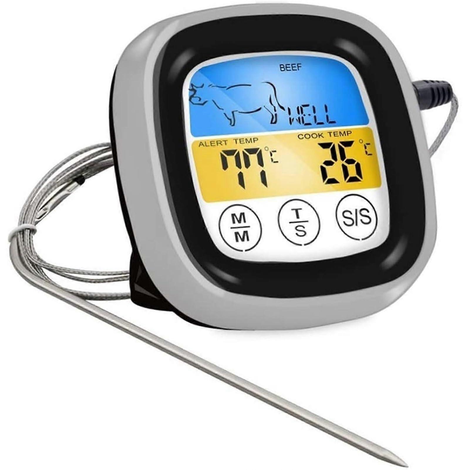 Digital Food Thermometer Instant Read with Backlight Touch Screen Foldable Probe for BBQ Grill Cook