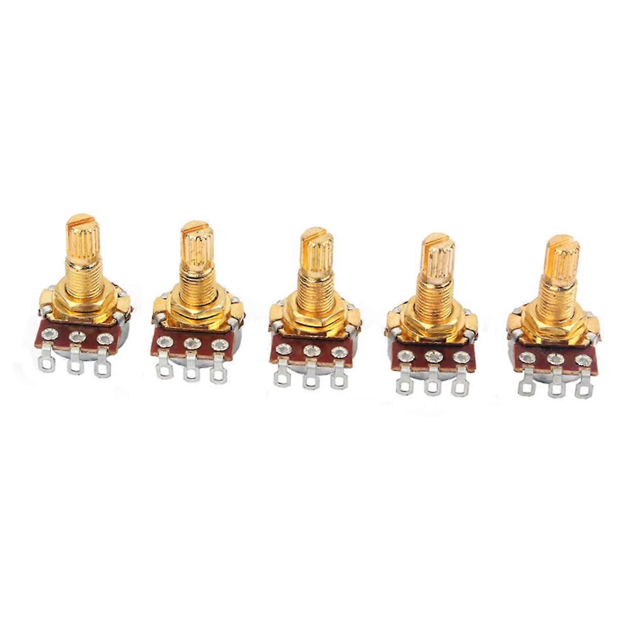 5pcs 500k Guitar Volume Potentiometer with Knurled Knobs, Easy Solder, Mini Tone Control