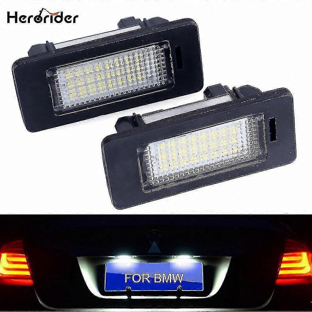 2pcs  E39 E60 E90 E91 E92 E61 E70 E71 License Plate Light 6000K White LED No Error