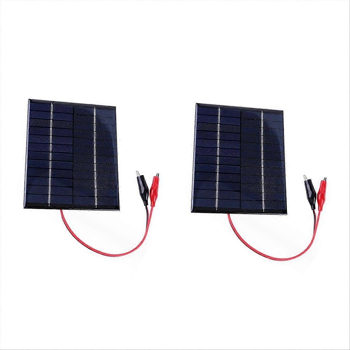 2 PCS 12V 2W High Folding Solar Panel Charger with Clip Wire