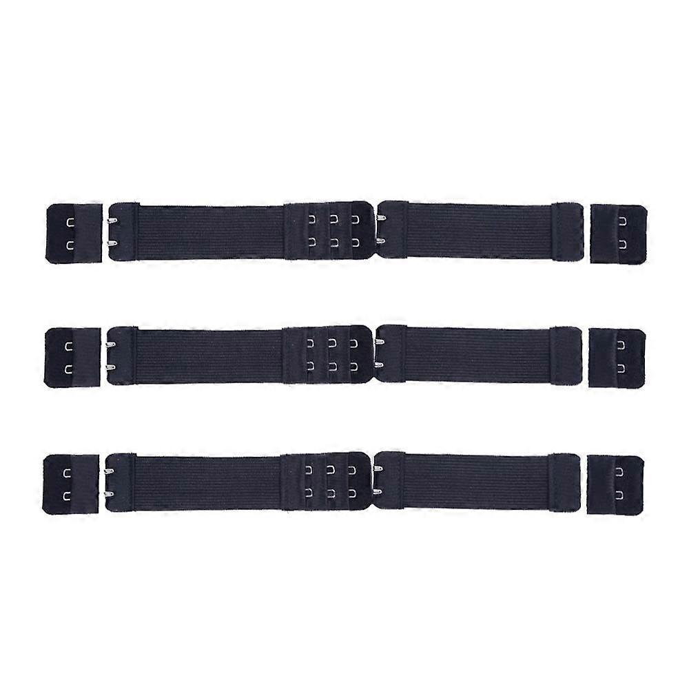 Adjustable Wig Elastic Bands with Hooks for Wig Making, Black Wide Strap 3cm, 3 Pack