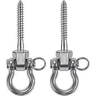 Zestaw 2 stałych nierdzewnych ze stali nierdzewnej 304 Wspornik śrubowy Heavy Duty Swing Hangers, sprzętowy zestaw huśtawek