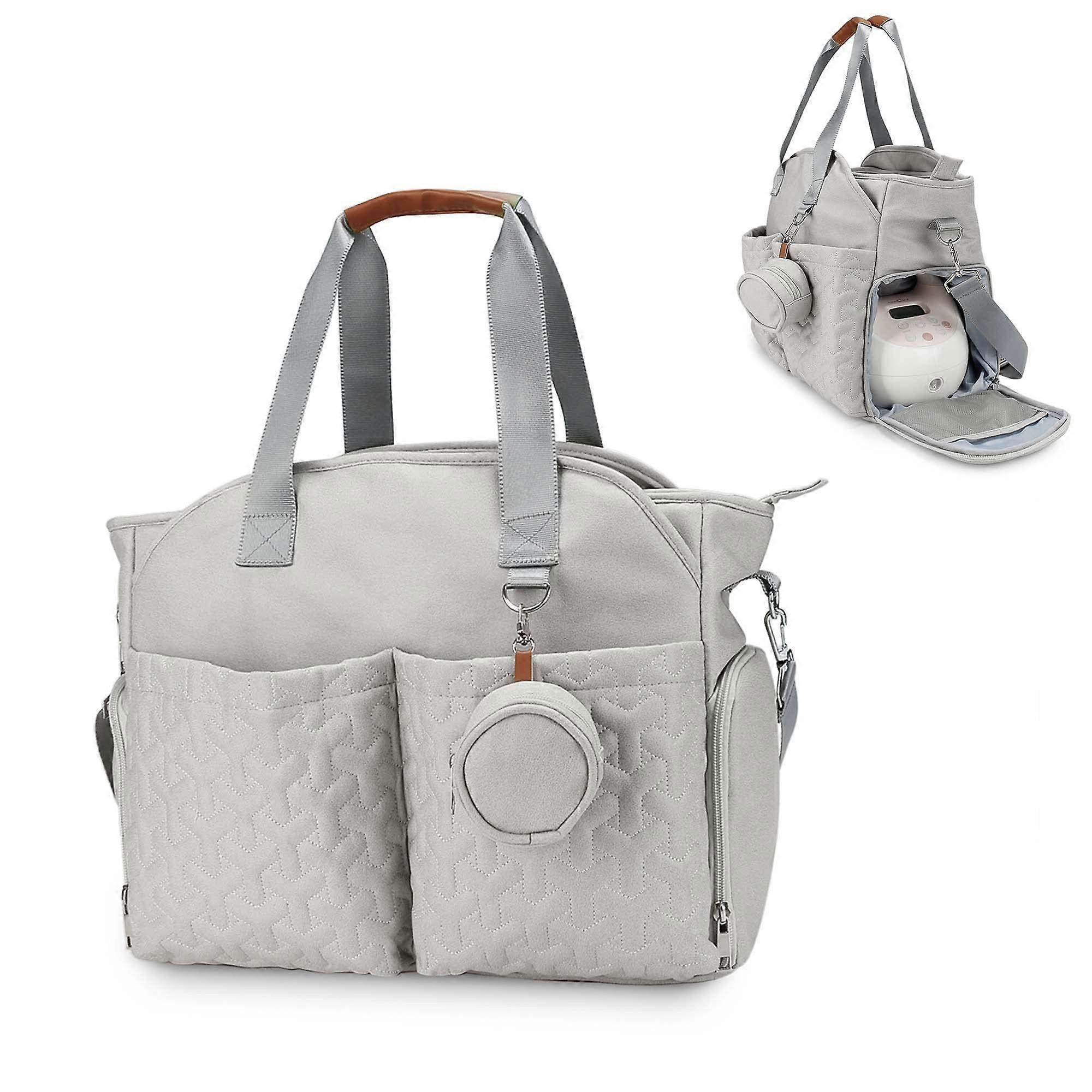 Breast Pump Bag for Spectra with MultiPocket Organization, 2 in 1 Tote Design, Beige