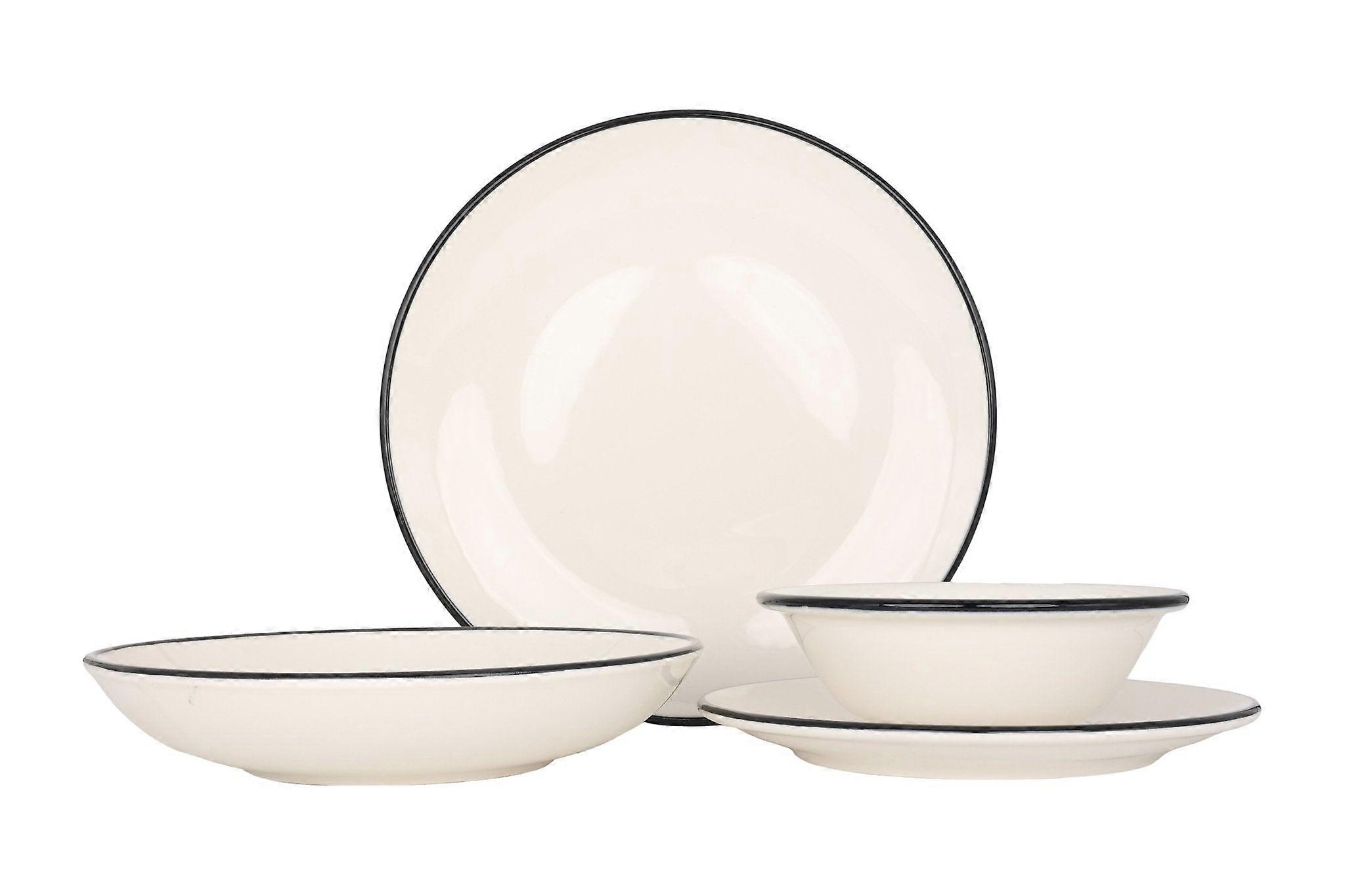 Bonna Dinnerware Set (Medium) - Linea Black - 24 pieces - 6 persons - Porcelain