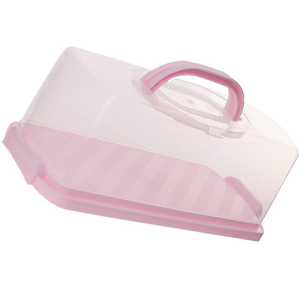 Practical Bread Box Rectangular Bread Keeper Food Storage Portable Home Use Pink 13.8x5.9x5.1in 1Pack