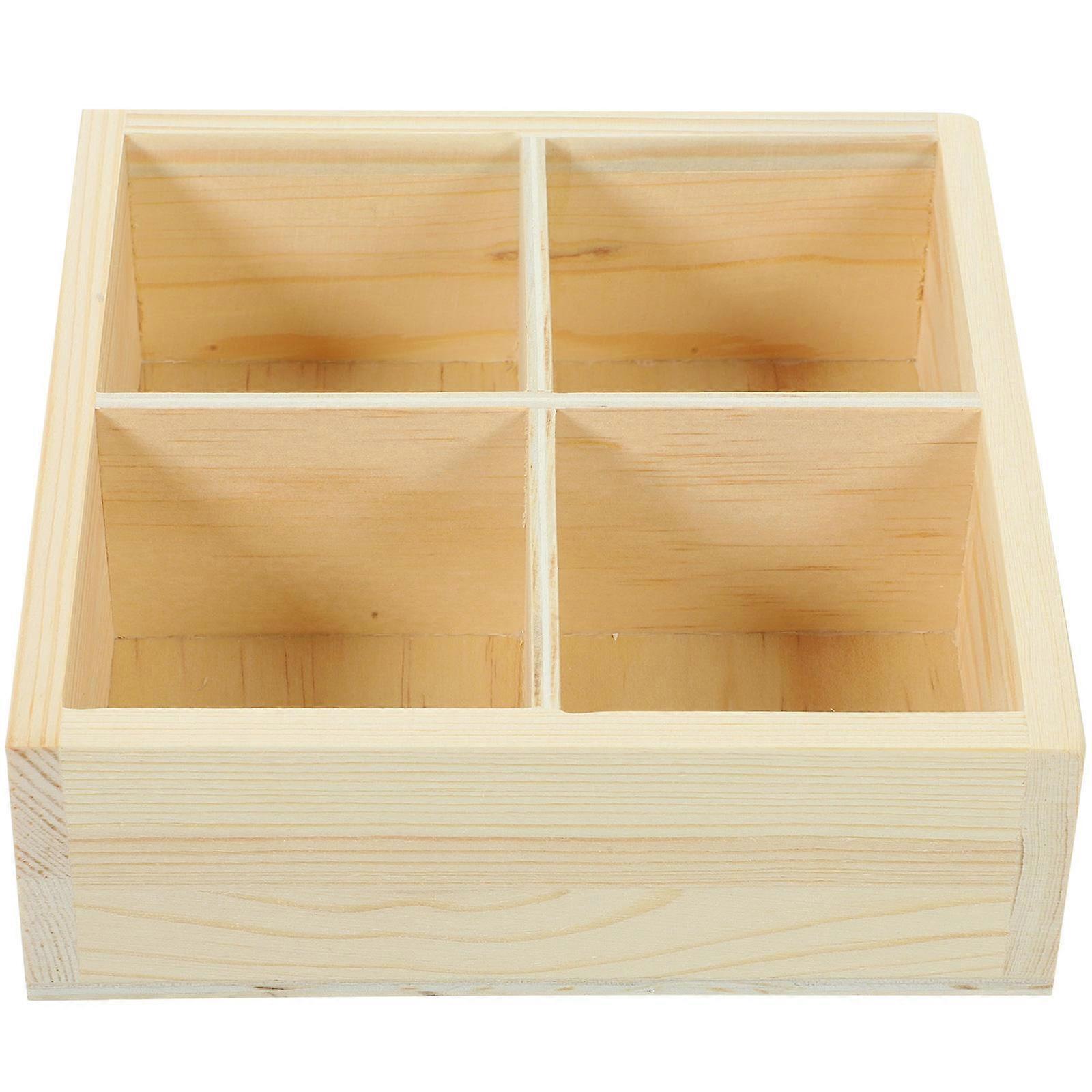 Wooden Succulent Planter Holder Multi-Grid Storage Box