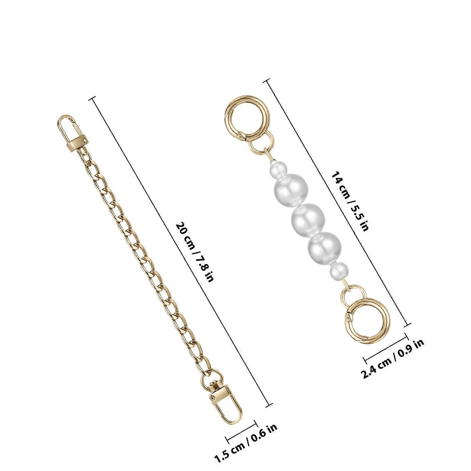 Handbag Chains with Clasp for DIY Use 6Pcs Pearl Bag Replacement Chains