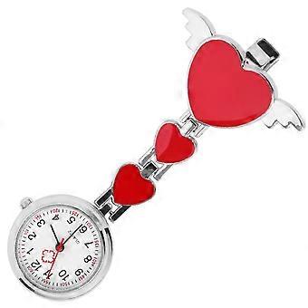 Medical Hanging Watch Creative Nurse Pocket Watch Doctor Fashion Accessory Red Round Timekeeping 1Set