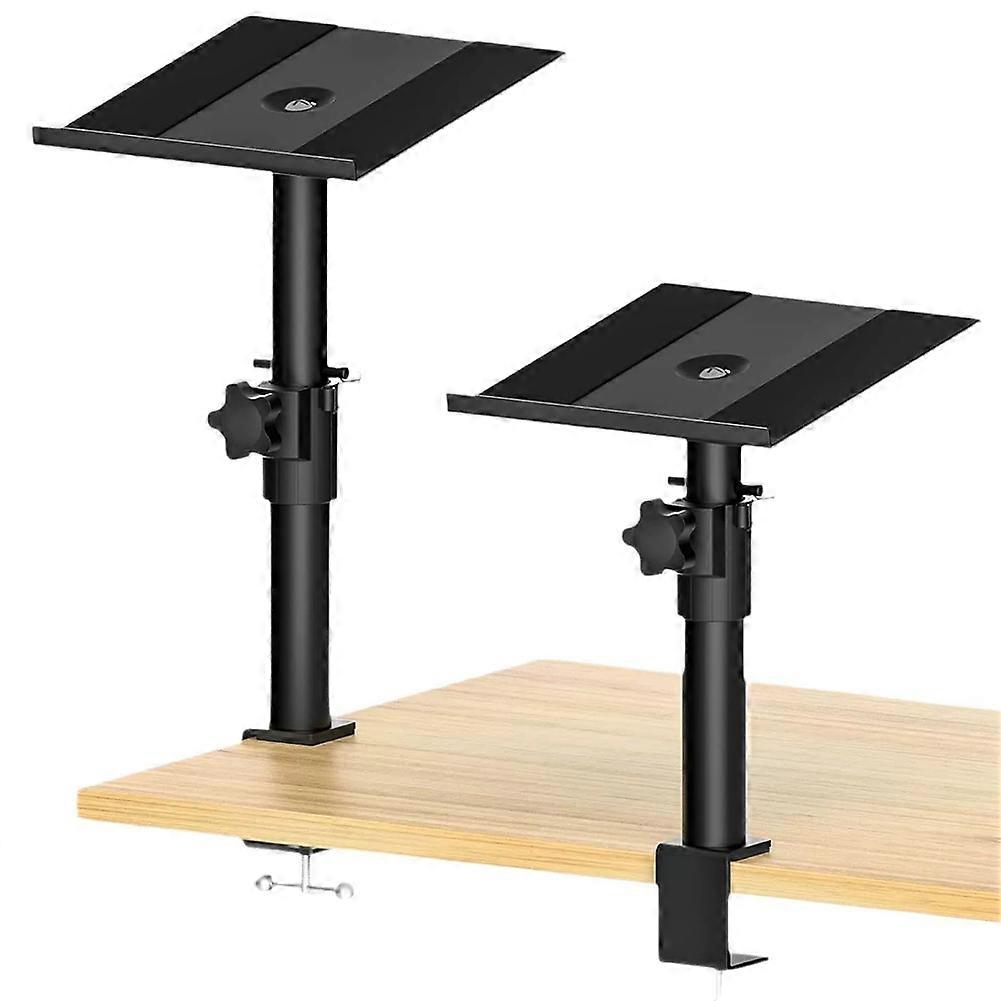 Studio-Grade Clamp Mount Speaker Stand Height Adjustable Desktop Platform for Studio Monitors Computer Speakers