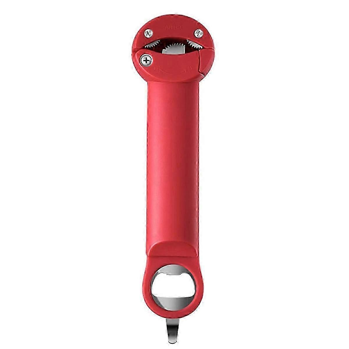 Handy Bottle Jar Easy Opener Multi-Function Kitchen Tool Multi Kitchen Tool for Jelly Jars Wine Opening Tool Red