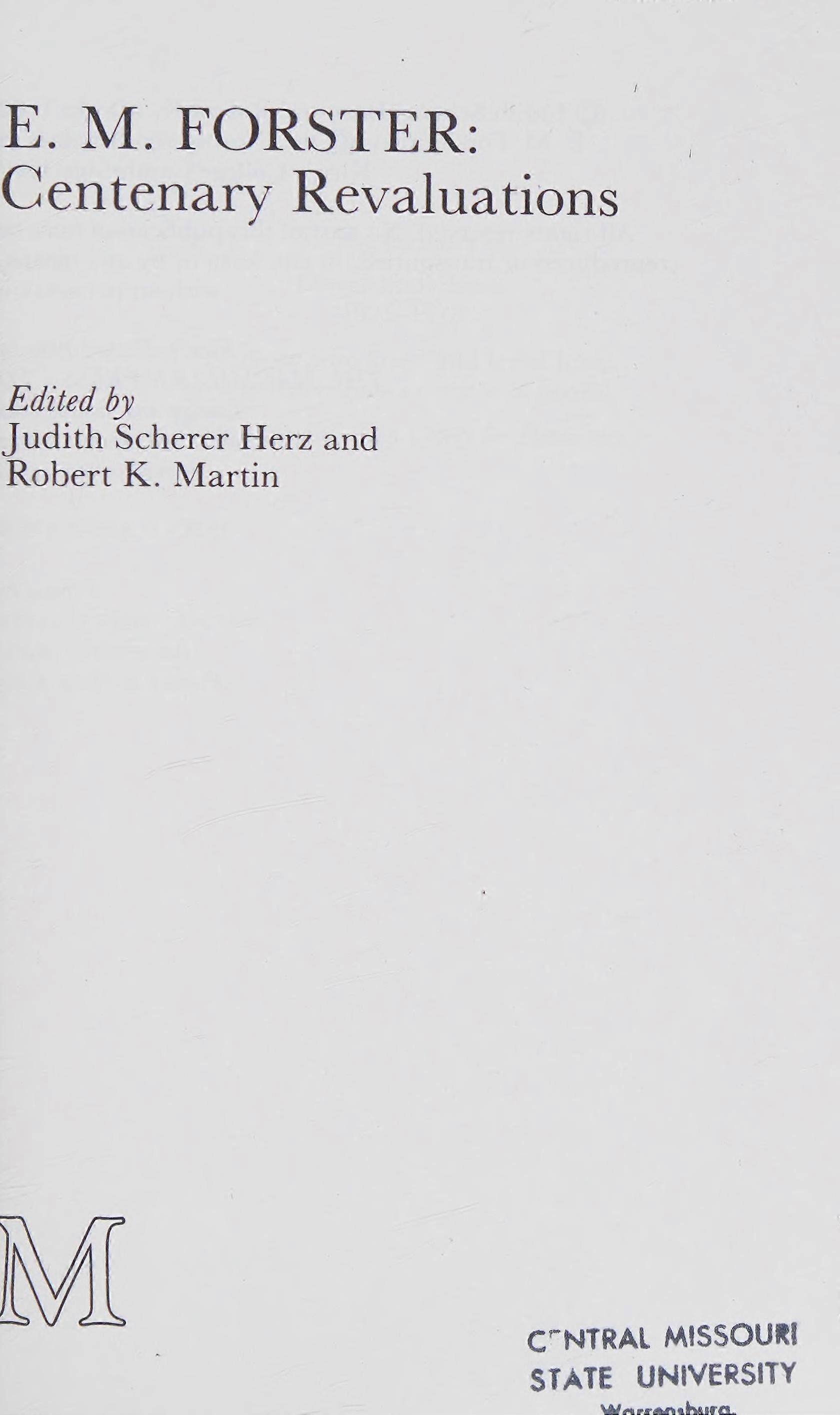 E. m. forster centenary revaluations