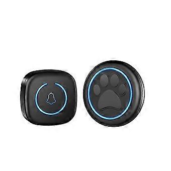 Katzenklingel & Hundeklingel, Wireless Haustier Türklingel mit Buzzer, IP55 Wasserdicht, 60 Melodien, 5 Lautstärken, 300m Reichweite, Schwarz