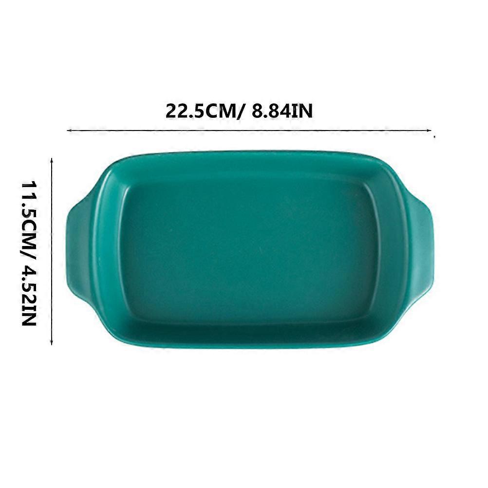Baking Tray Small Ceramic Rectangular Easy to Clean Dark Green 1Pack