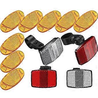 Bike Front and Rear Reflectors with Reflective Lens for Night Cycling 1Set
