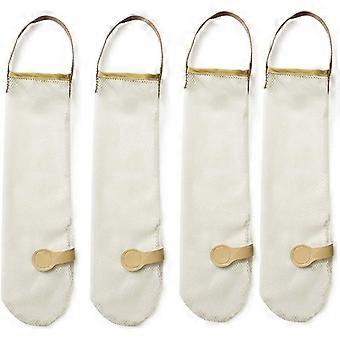 4pcs cozinha pendurada malha sacos de armazenamento respirável reutilizável, longo e grande tipo