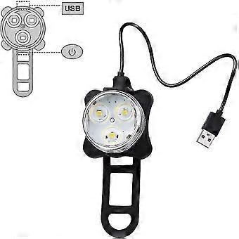 Bicycle Lights Set, Rechargeable Via Usb, Super Bright, Front And Rear Lights, Led Light, 650 Mah