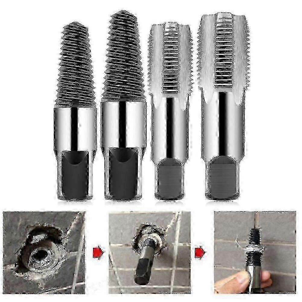1/2" & 3/4" Pipe Thread Repair Tap Broken Screw Extractor Tool Set