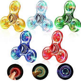 5er-Pack Fidget Spinner, Weihnachtsgeschenke leuchten Fidget Spinner Spielzeug für Kinder - Fidget Spinner Kristall LED Finger Spielzeug Fidget Spinner Handheld Spielzeug ADHS