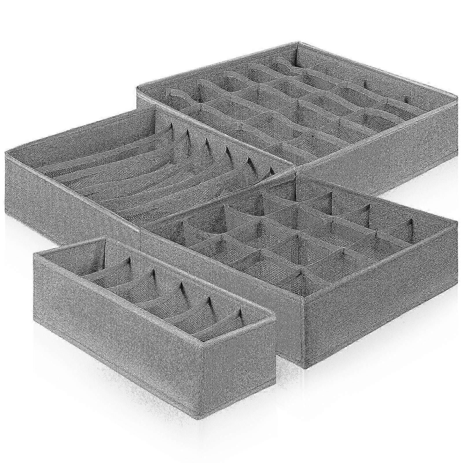 Drawer Organizer Storage Boxes for Socks with 4Pcs Foldable Boxes