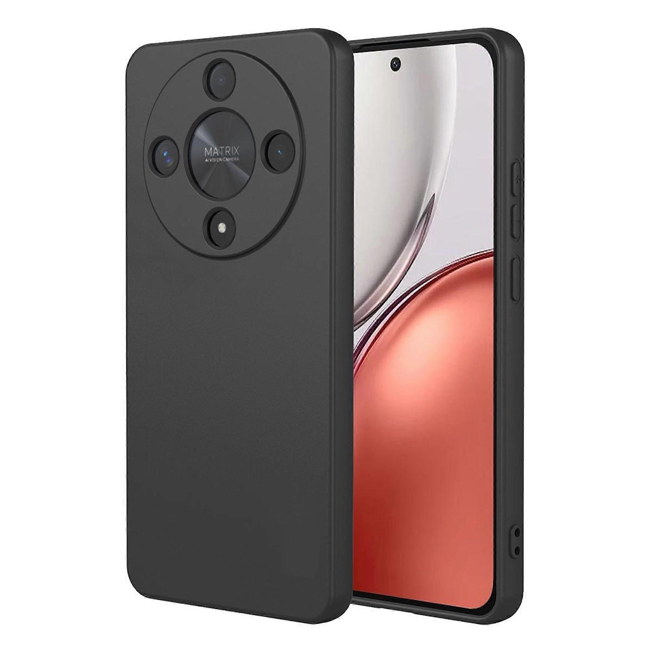 Phone case for Honor Magic 8 Lite, silicone TPU, thin, shockproof, flexible, black
