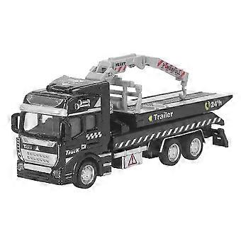 Police Tow Truck Model Metal Alloy 19.9cm Length Rescue Pullback Big Tow Trucks Model Toy intelligence